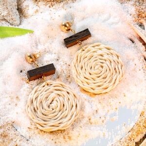 3 for $35 / Long earrings with braided round